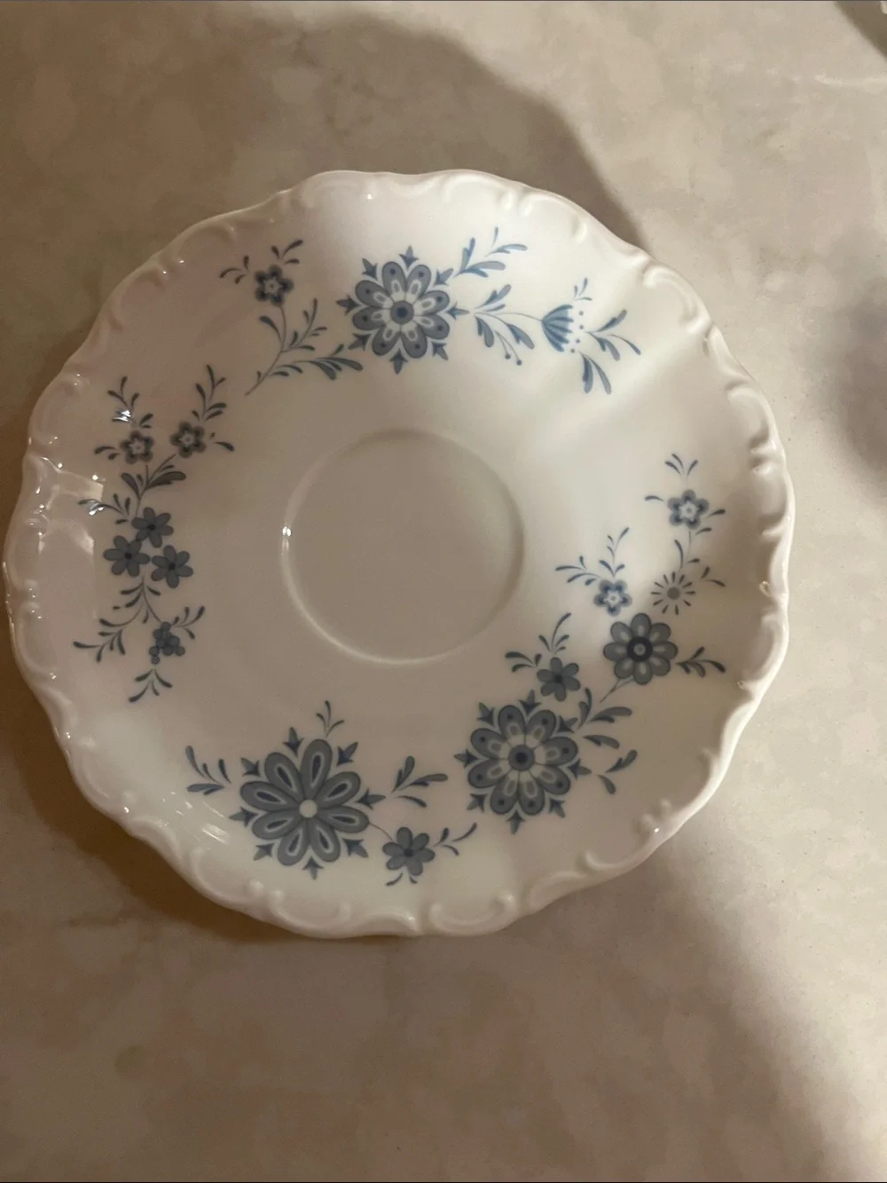 Vintage Bavarian Blue by Christina Porcelain Tea Set Trio West Germany